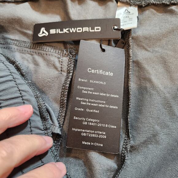 SILKWORLD Gray Black Nylon Activewear Athletic Lightweight Jogger Women 2 XL NEW - Picture 5 of 7